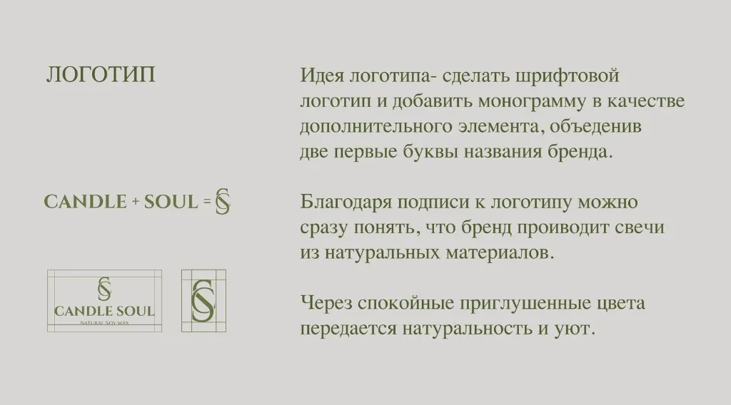 Концепция логотипа и монограммы Candle Soul